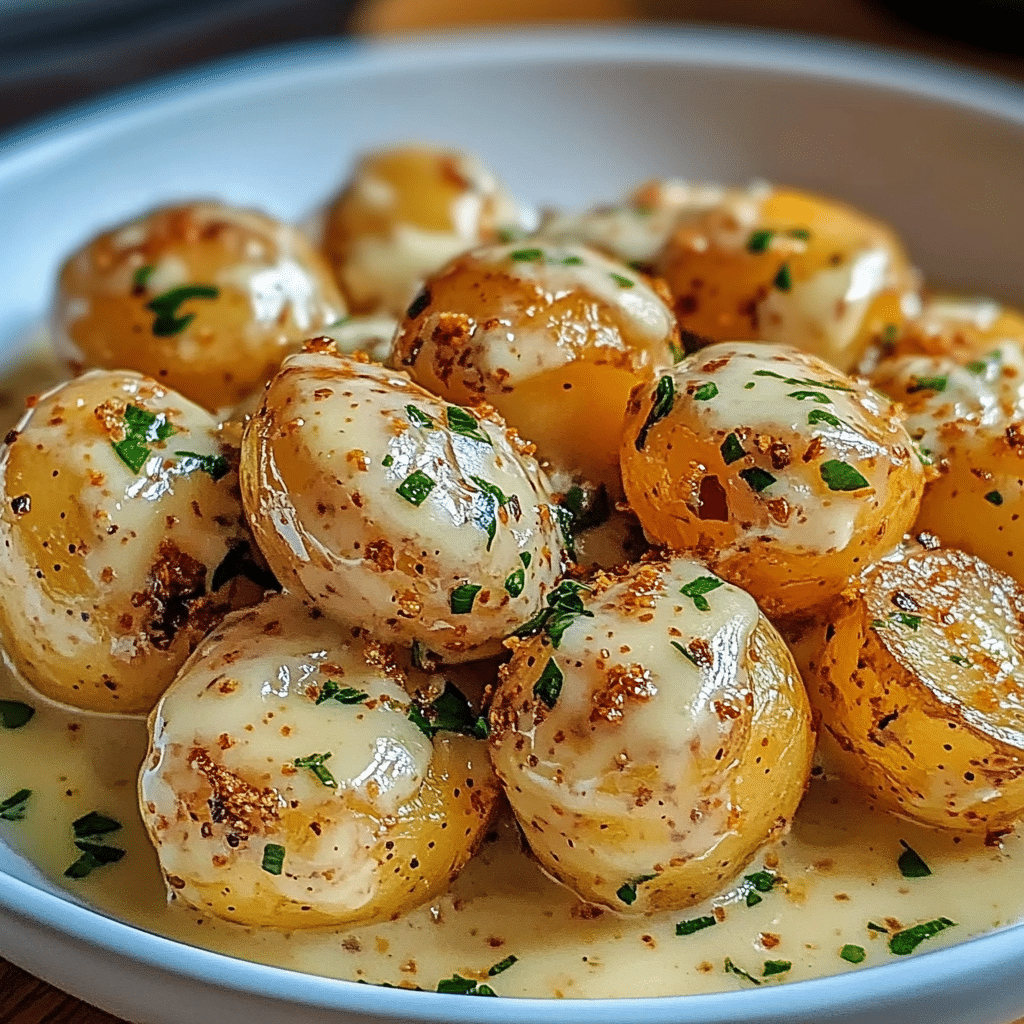 Creamy Garlic Baby Potatoes