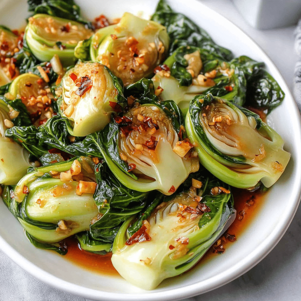 Easy 10-Minute Spicy Garlic Bok Choy