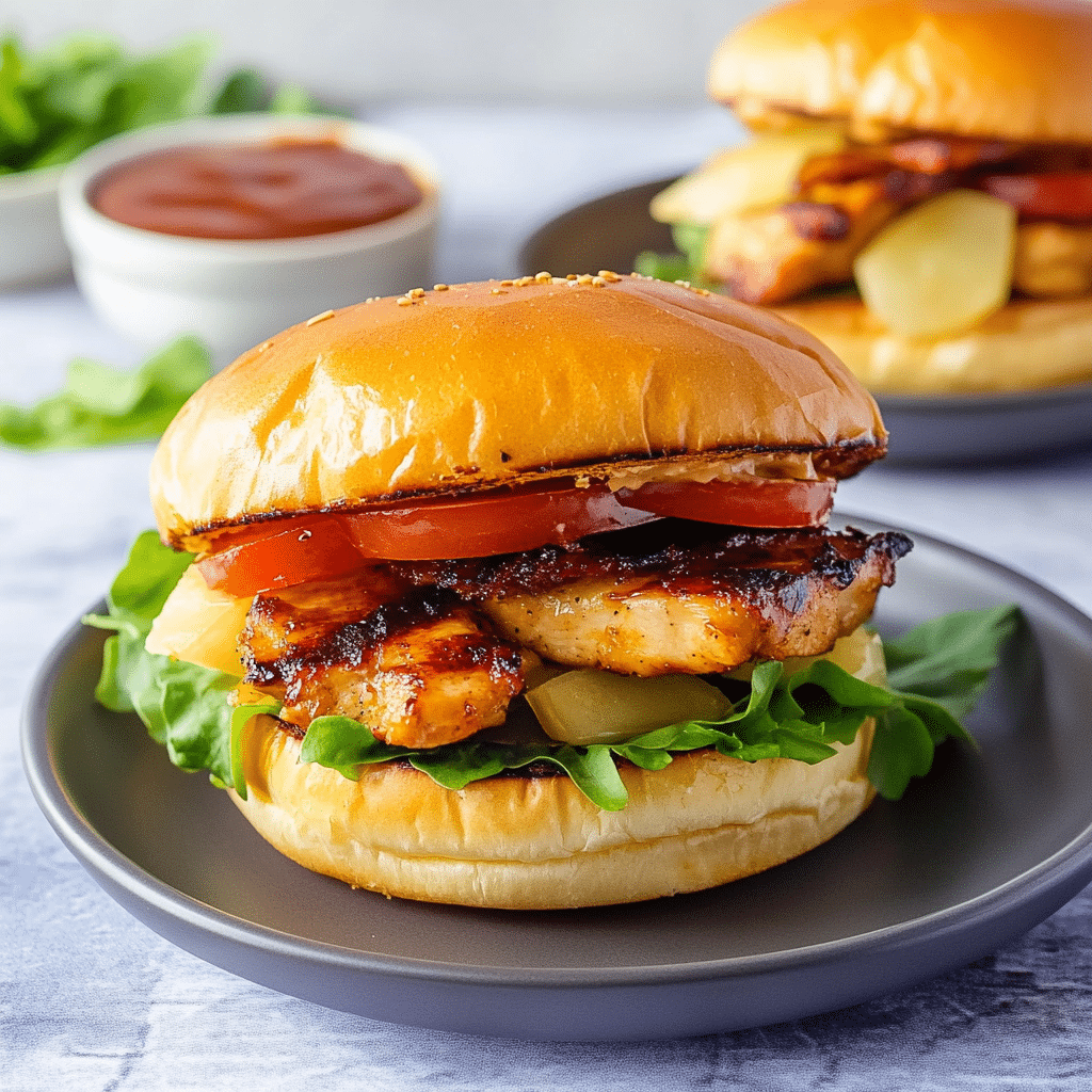 Grilled Hawaiian Chicken Sandwiches
