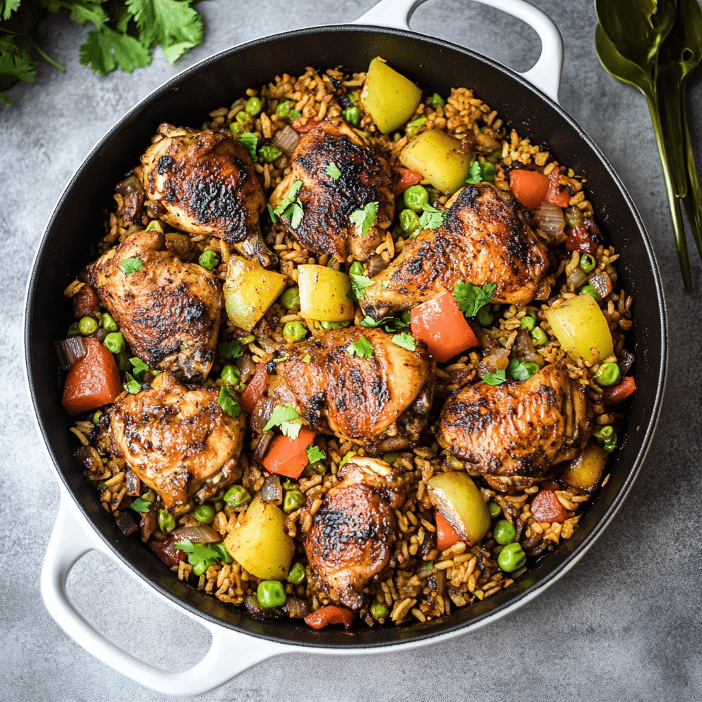 One Pot Caribbean Jerk Chicken & Rice
