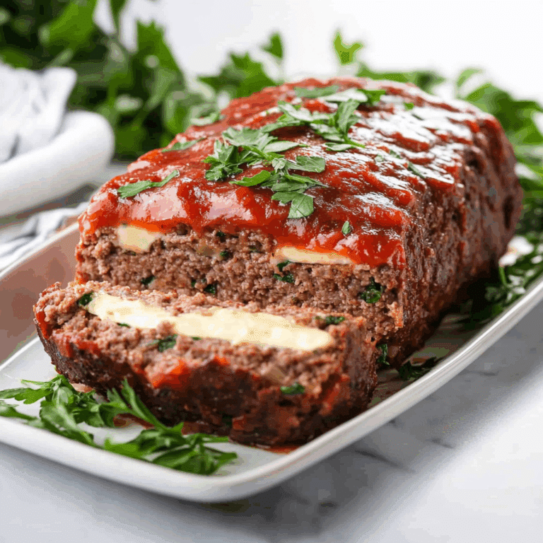 Stuffed Meatloaf with Mozzarella