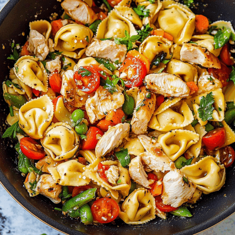 Warm Balsamic Chicken Tortellini Salad