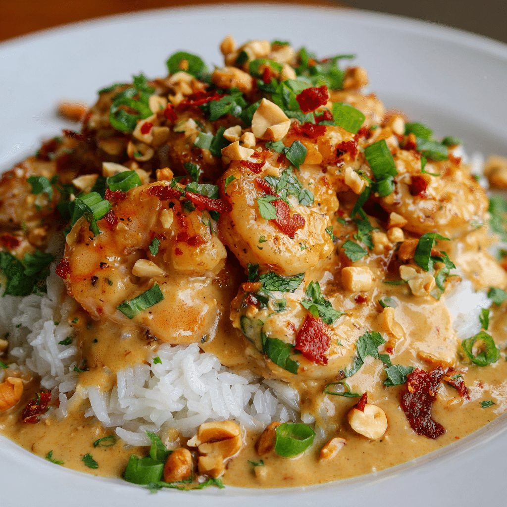 Bang Bang Chicken & Shrimp with Creamy Peanut Sauce