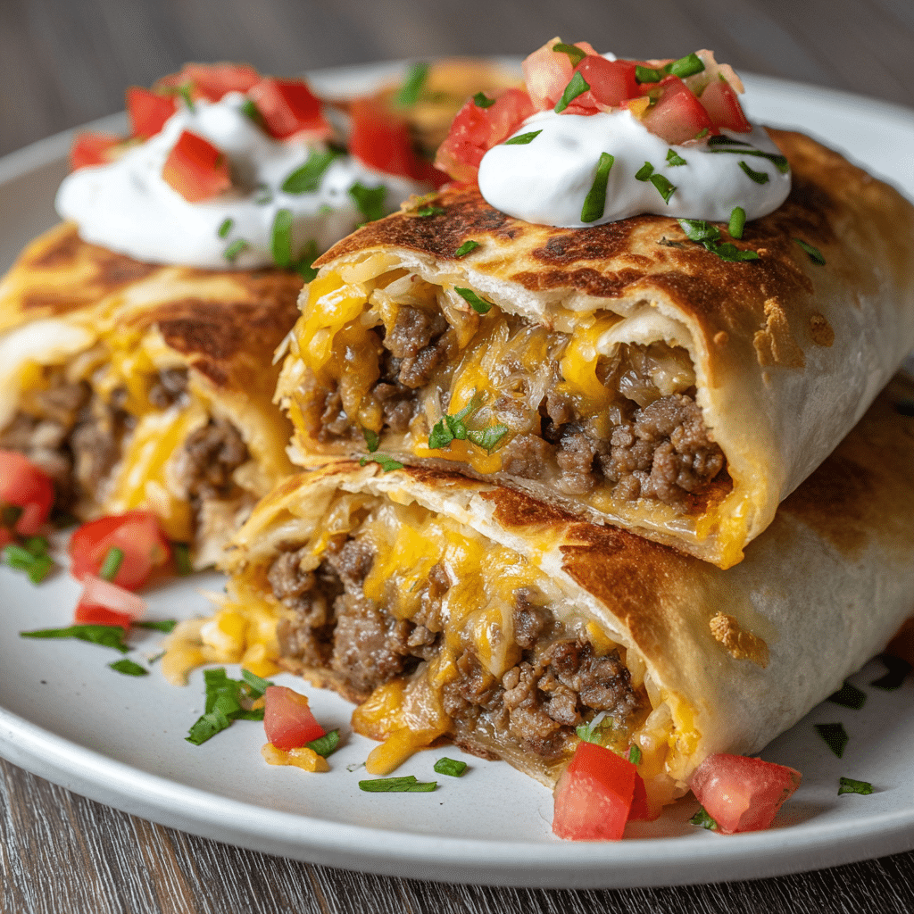 Beef and Cheese Chimichangas