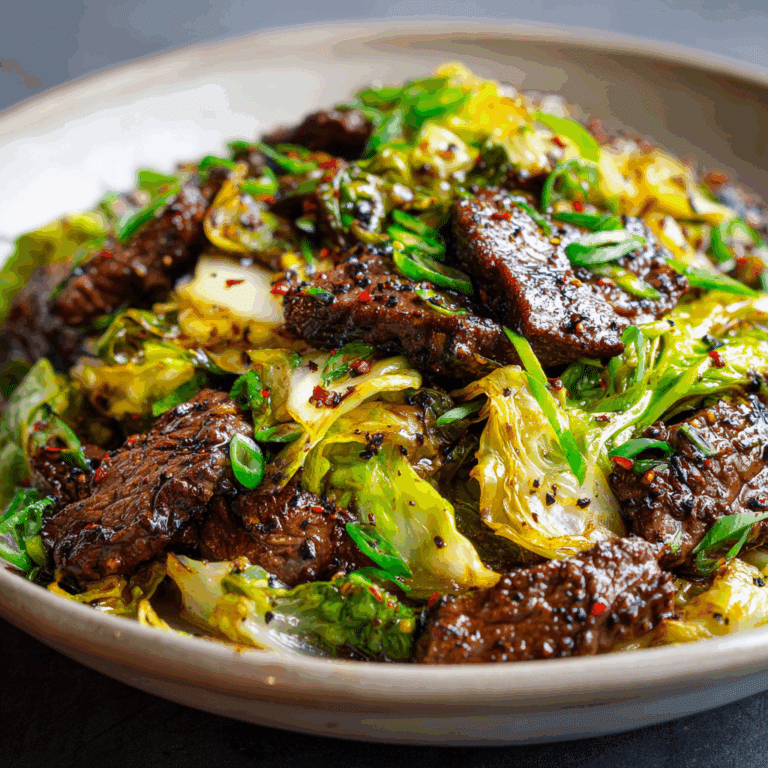 Black Pepper Beef & Cabbage Stir Fry