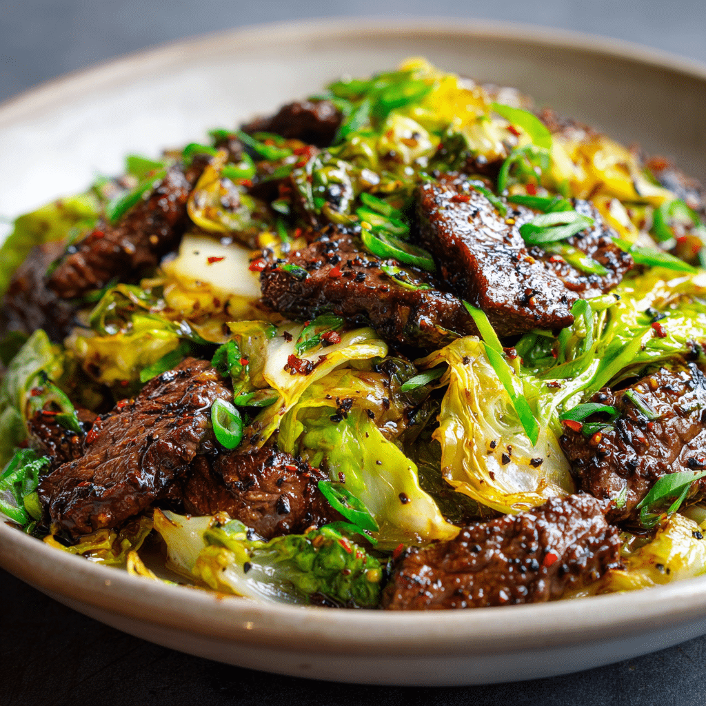 Black Pepper Beef & Cabbage Stir Fry