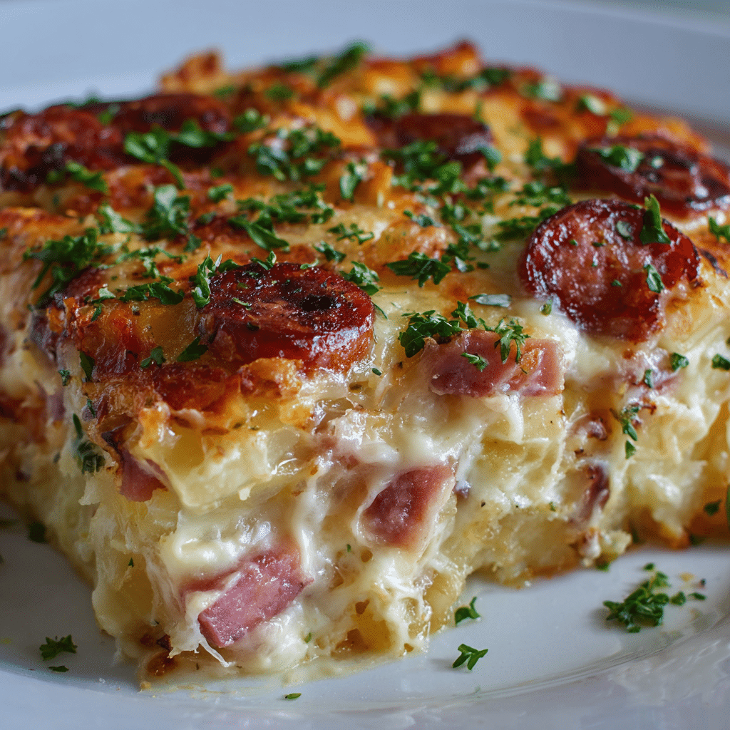 Cheesy Potato & Smoked Sausage Casserole