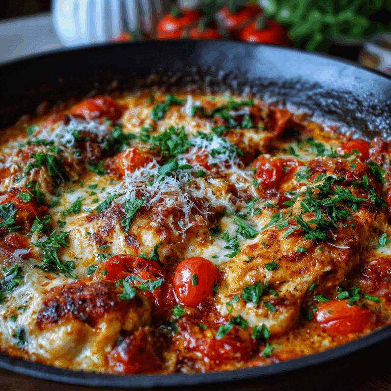 Creamy Tomato Chicken Skillet with Fresh Parmesan