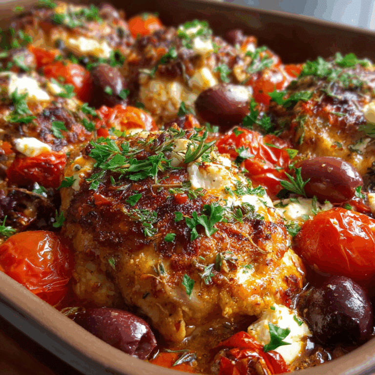 Greek Chicken Bake with Feta, Olives & Tomatoes