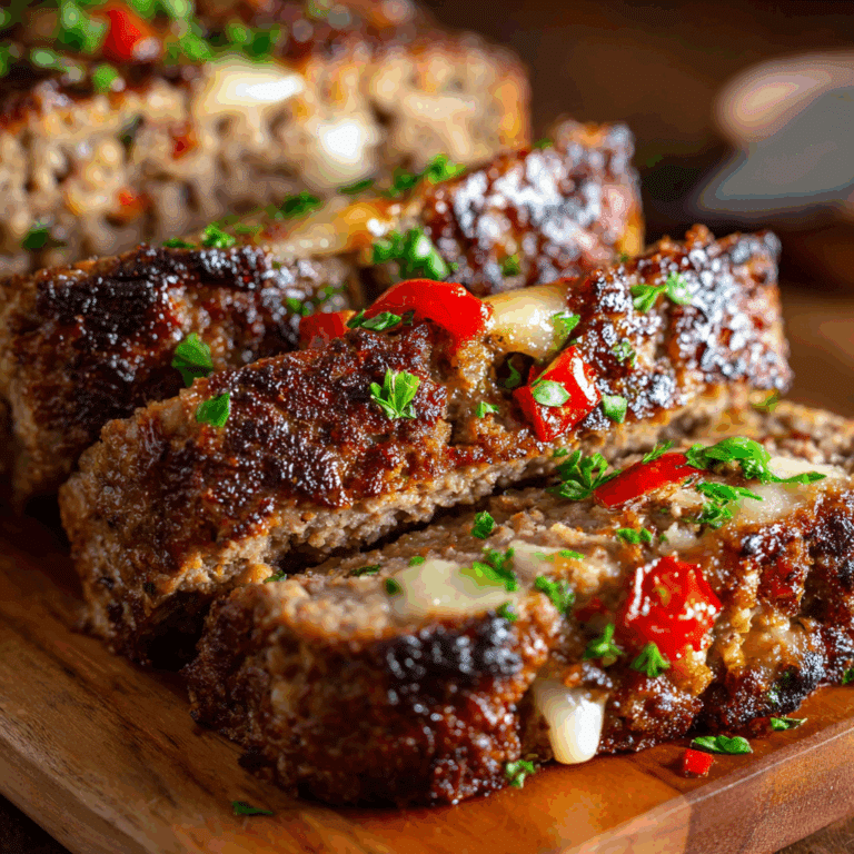 Philly Cheesesteak Meatloaf with Provolone Cheese