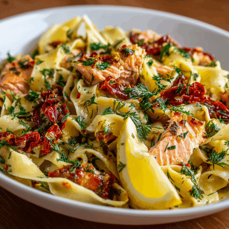 Salmon Pasta with Sun-Dried Tomatoes & Lemon