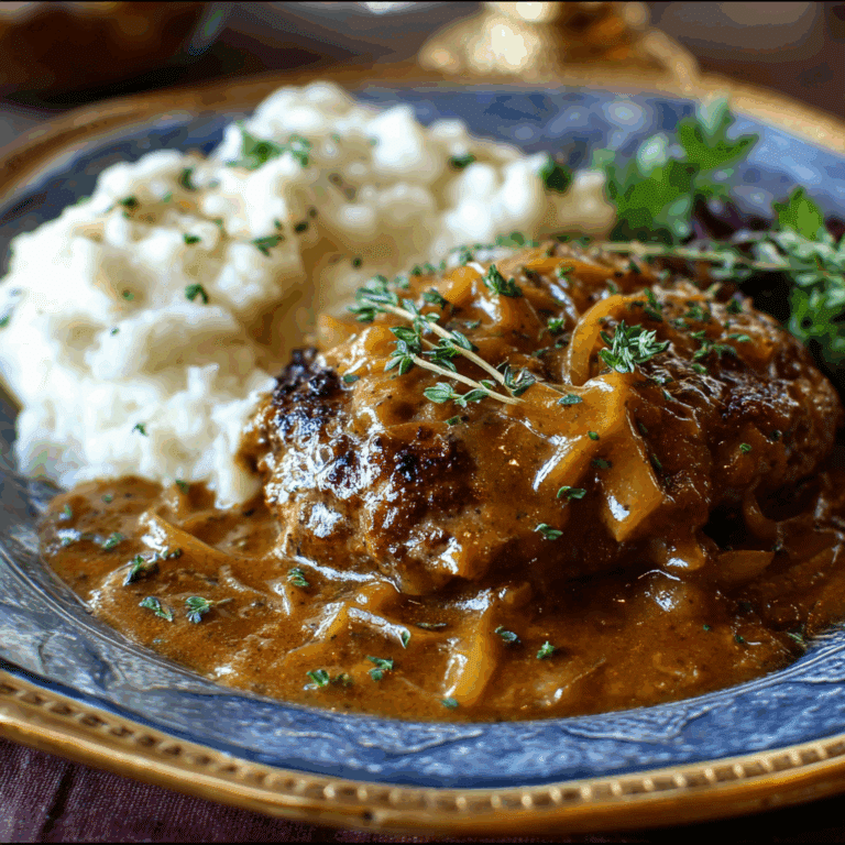 Smothered Hamburger Steak with Onion Gravy