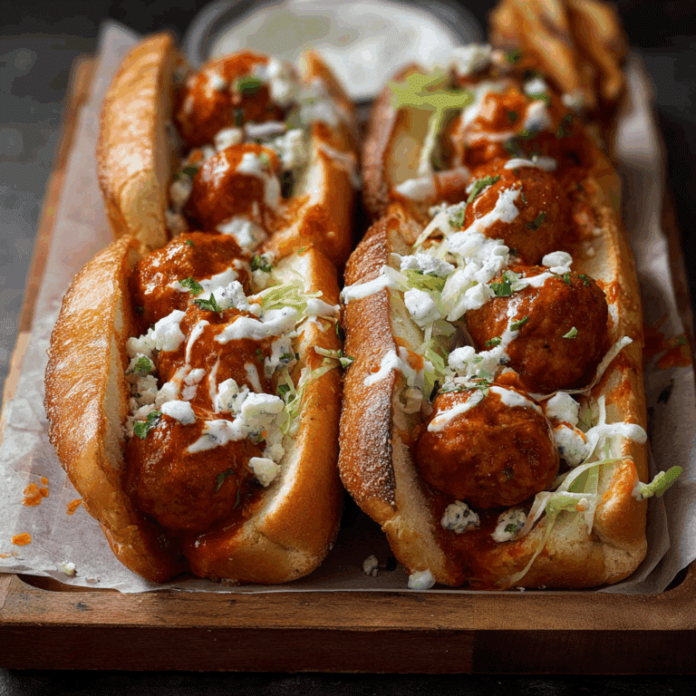 Buffalo Chicken Meatball Sandwiches