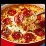 Cheesy Pizza Dip with Pepperoni