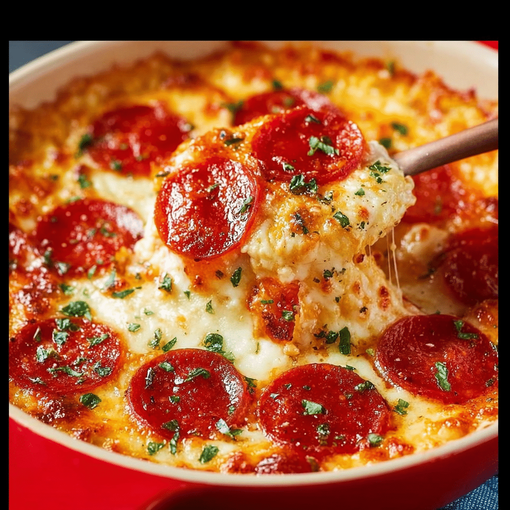 Cheesy Pizza Dip with Pepperoni