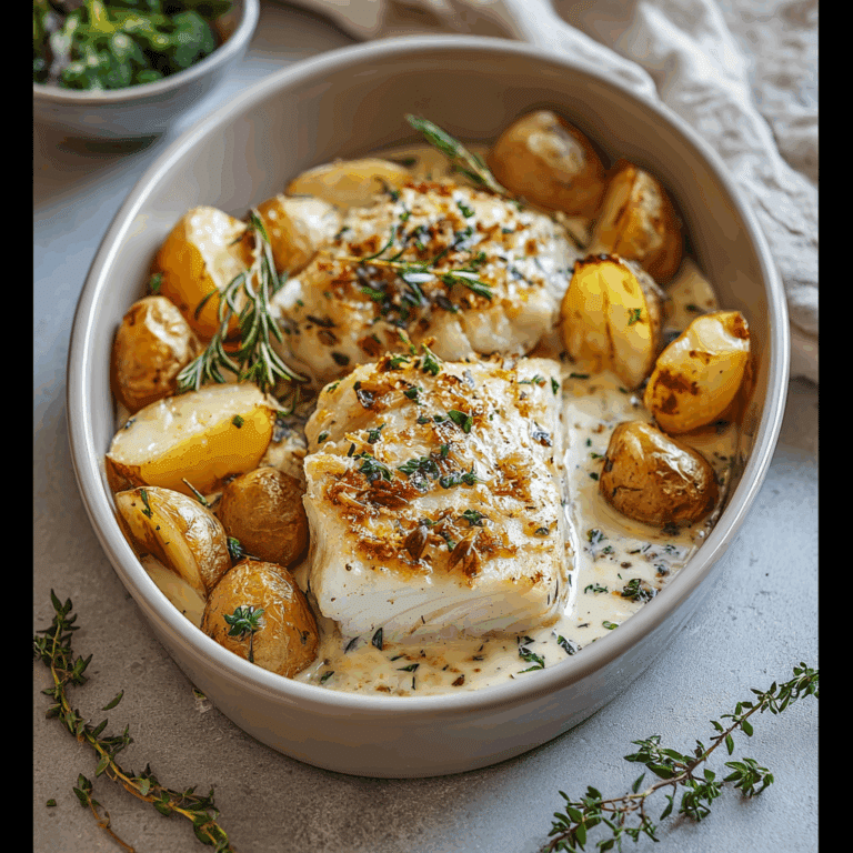 Creamy Cod & Potatoes with Rosemary Sauce