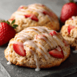 Fresh Strawberry Biscuits with Sweet Glaze