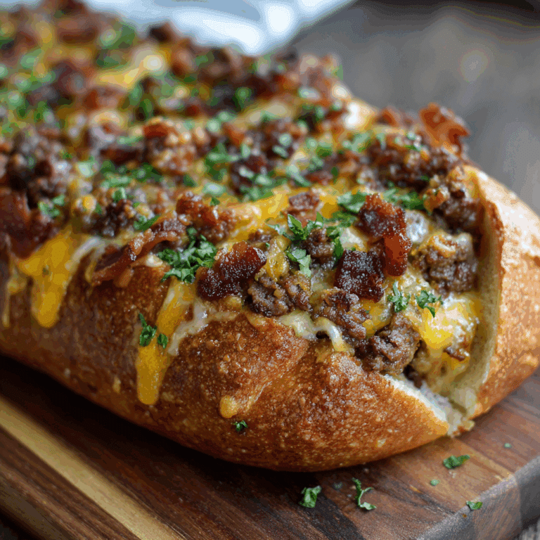 Garbage Bread with Cheesy Bacon & Beef Filling