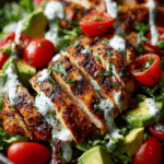 Grilled BBQ Chicken Salad with Herby Ranch