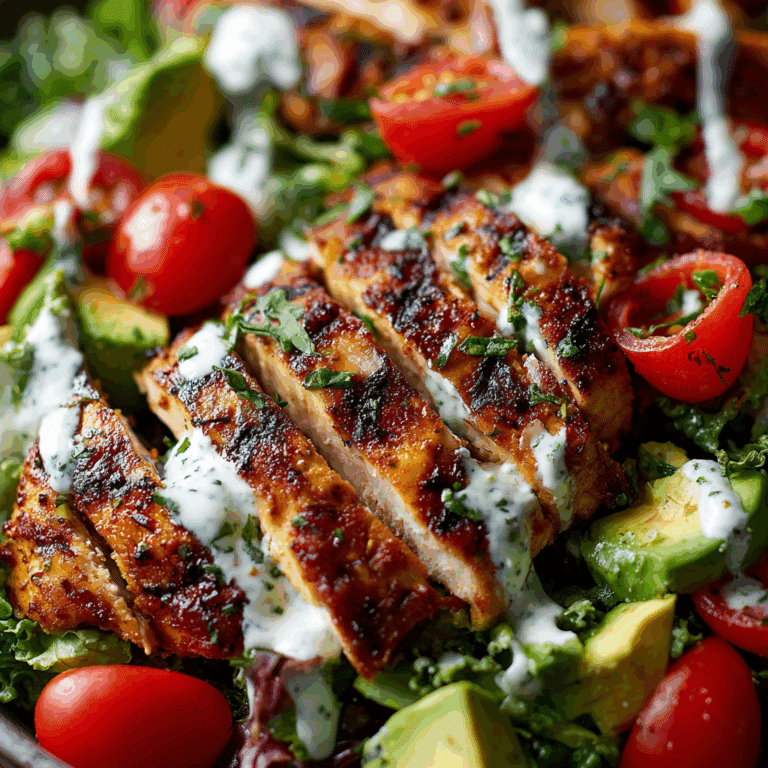 Grilled BBQ Chicken Salad with Herby Ranch