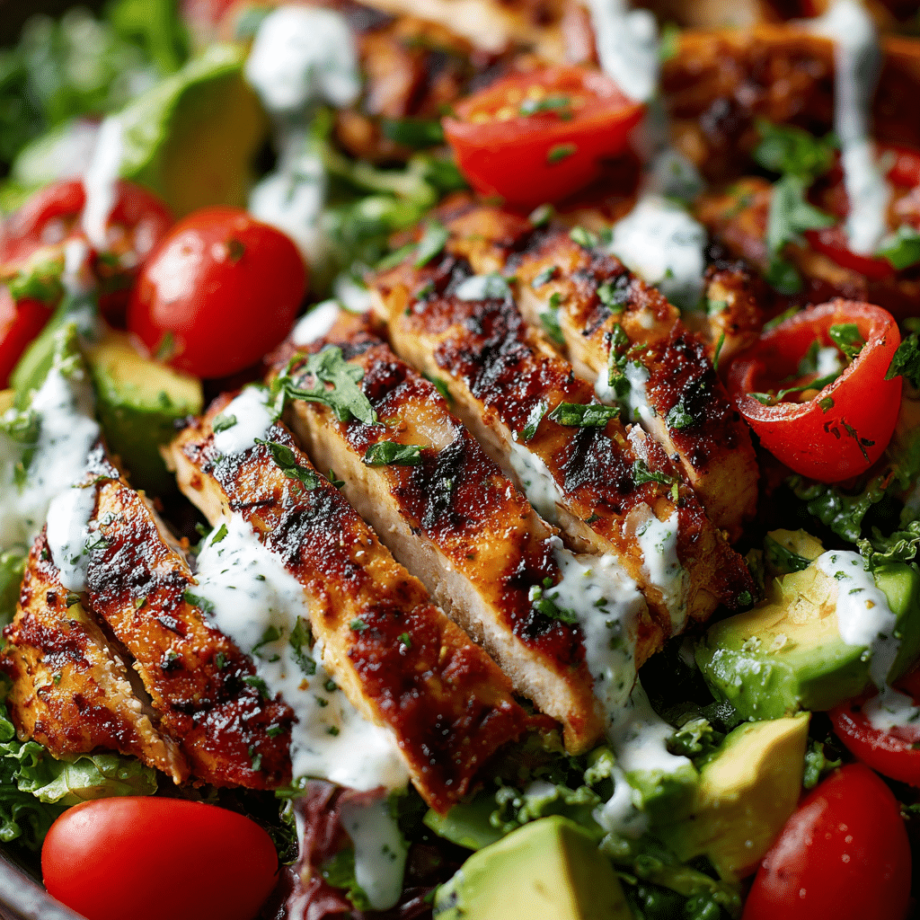 Grilled BBQ Chicken Salad with Herby Ranch