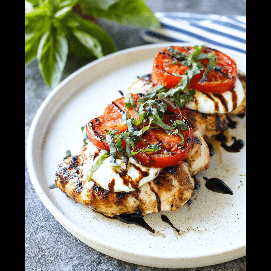 Grilled Caprese Chicken with Mozzarella