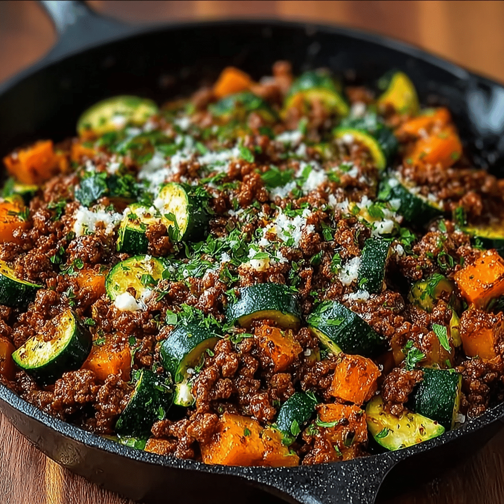 Ground Beef and Zucchini Skillet