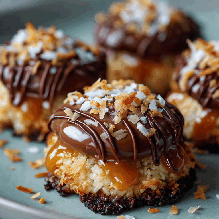 Samoa Stuffed Cookies with Coconut & Caramel