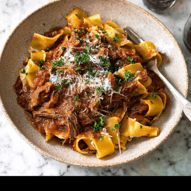 Slow Cooked Beef Ragu with Homemade Pasta