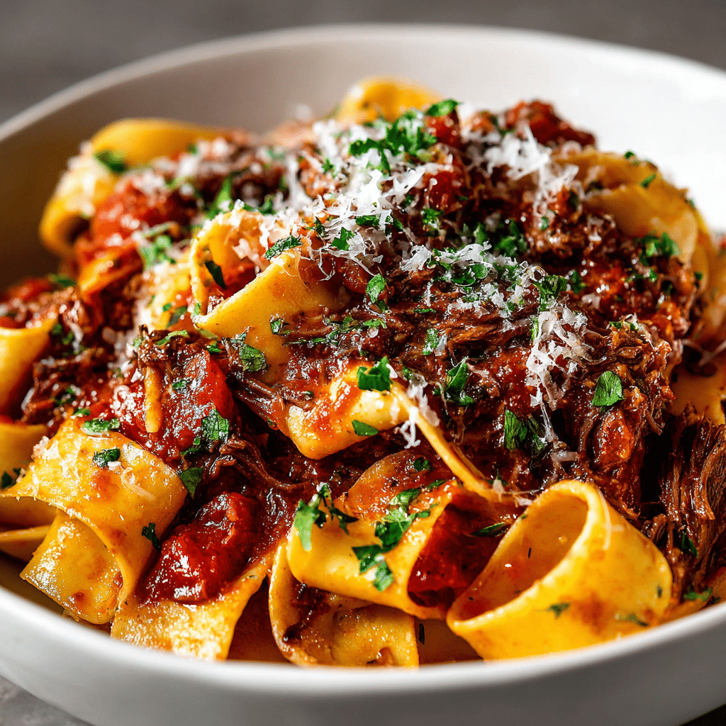 Slow Cooked Beef Ragu with Pappardelle Pasta