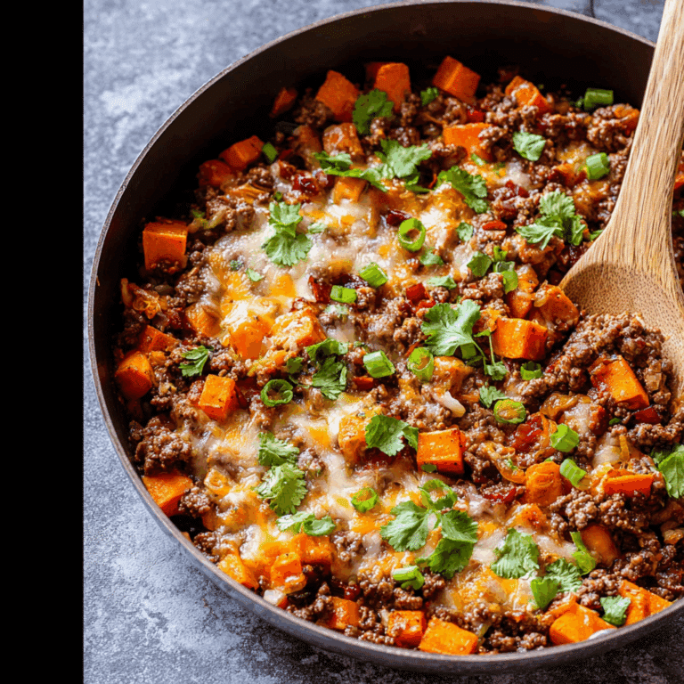 Southwest Beef and Sweet Potato Skillet