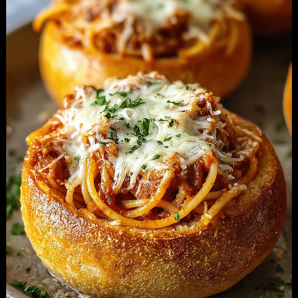 Bread Bowl Spaghetti