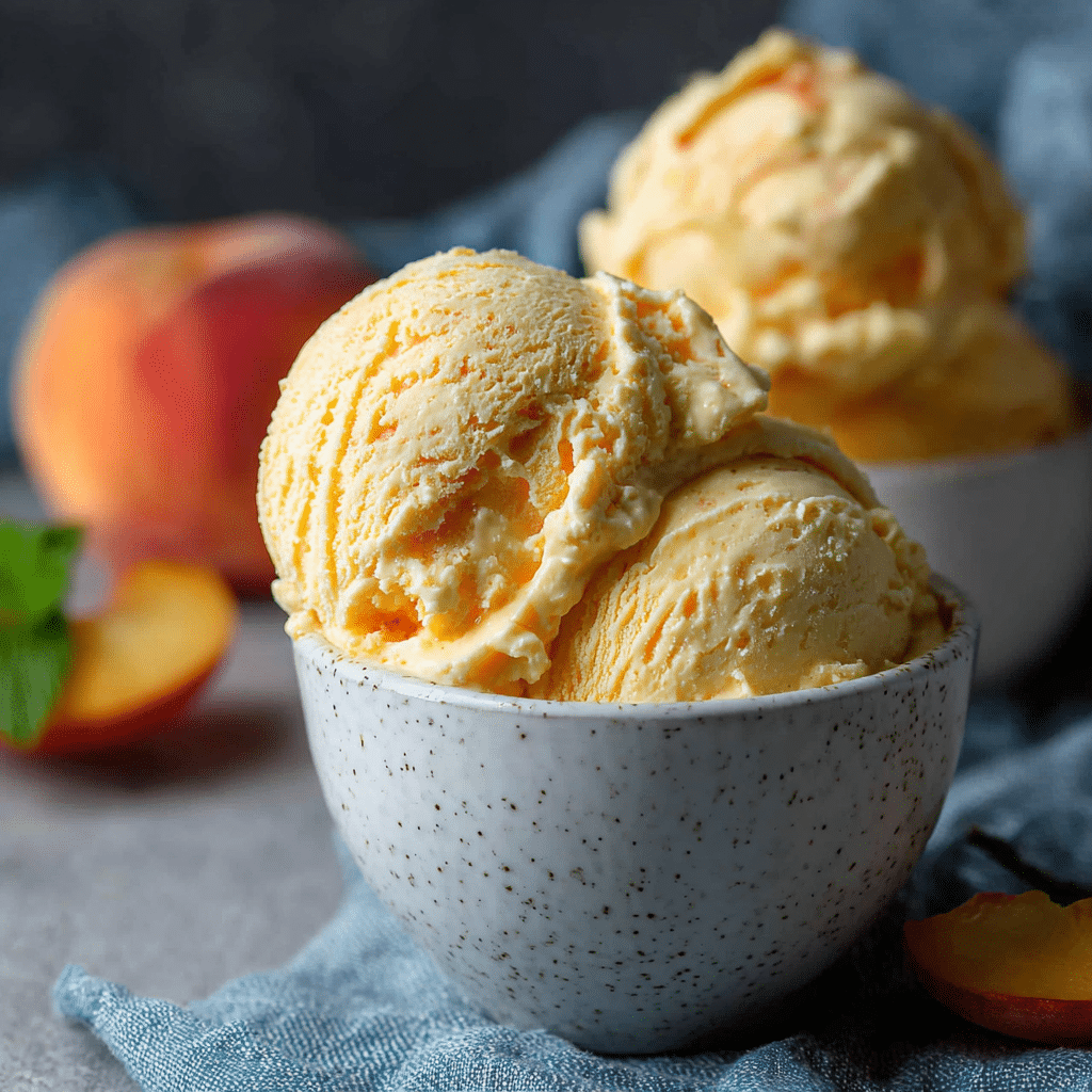 Homemade Peach Ice Cream