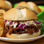 Pulled BBQ Aubergine & Black Bean Burgers