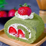 Matcha & Strawberry Roulade