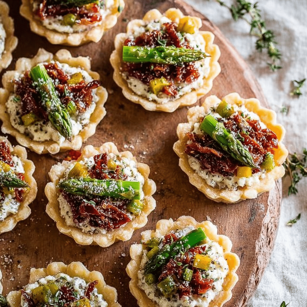 Roasted Red Pepper Asparagus Mini Tarts
